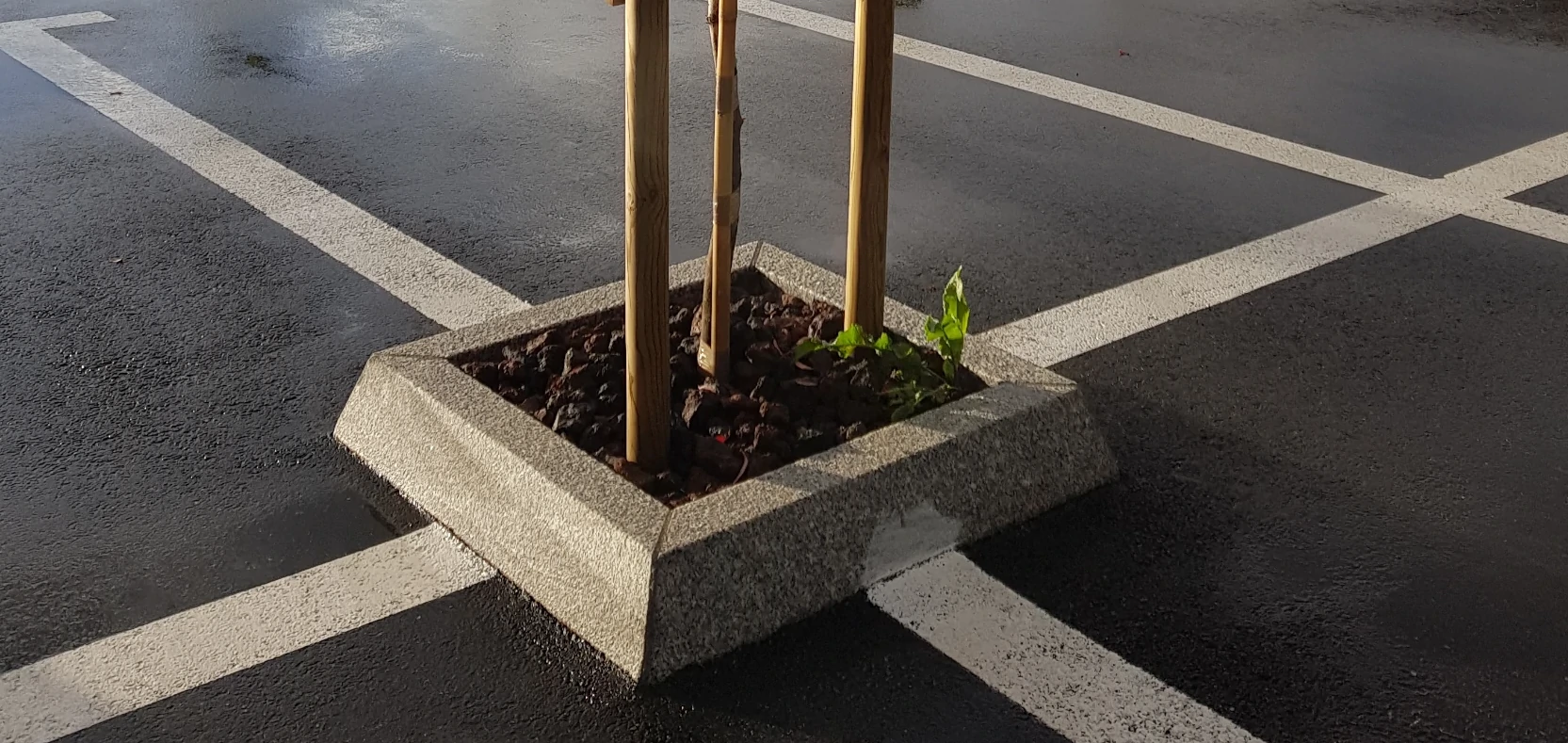 Urban furniture made of Sardinian gray granite P.I.L. Gran